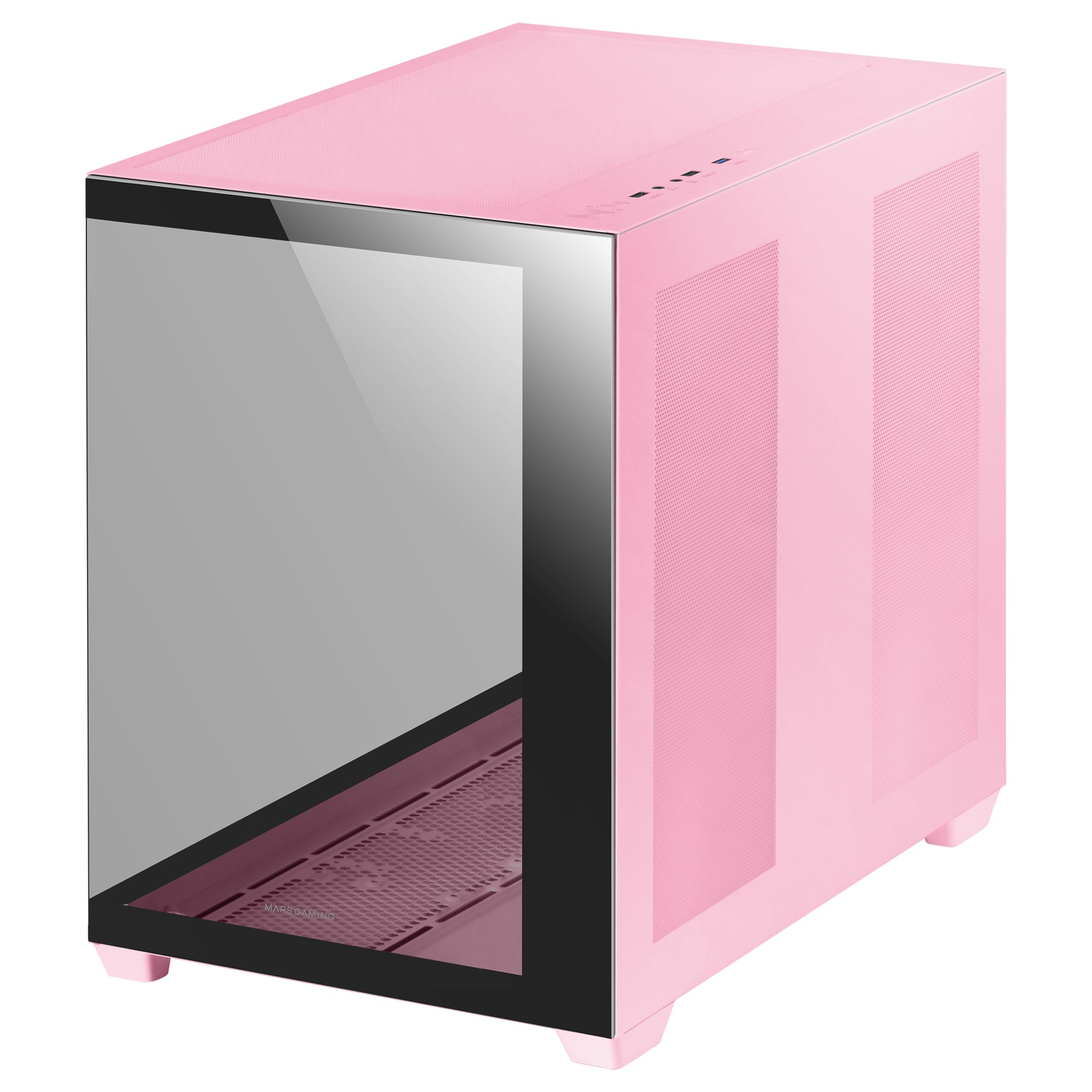 MCV4 Rosa, Torre Gaming Custom XXL E-ATX, Ventana Cristal Templado Lateral y Frontal Sin Marco, Estructura Modular Doble Cámara