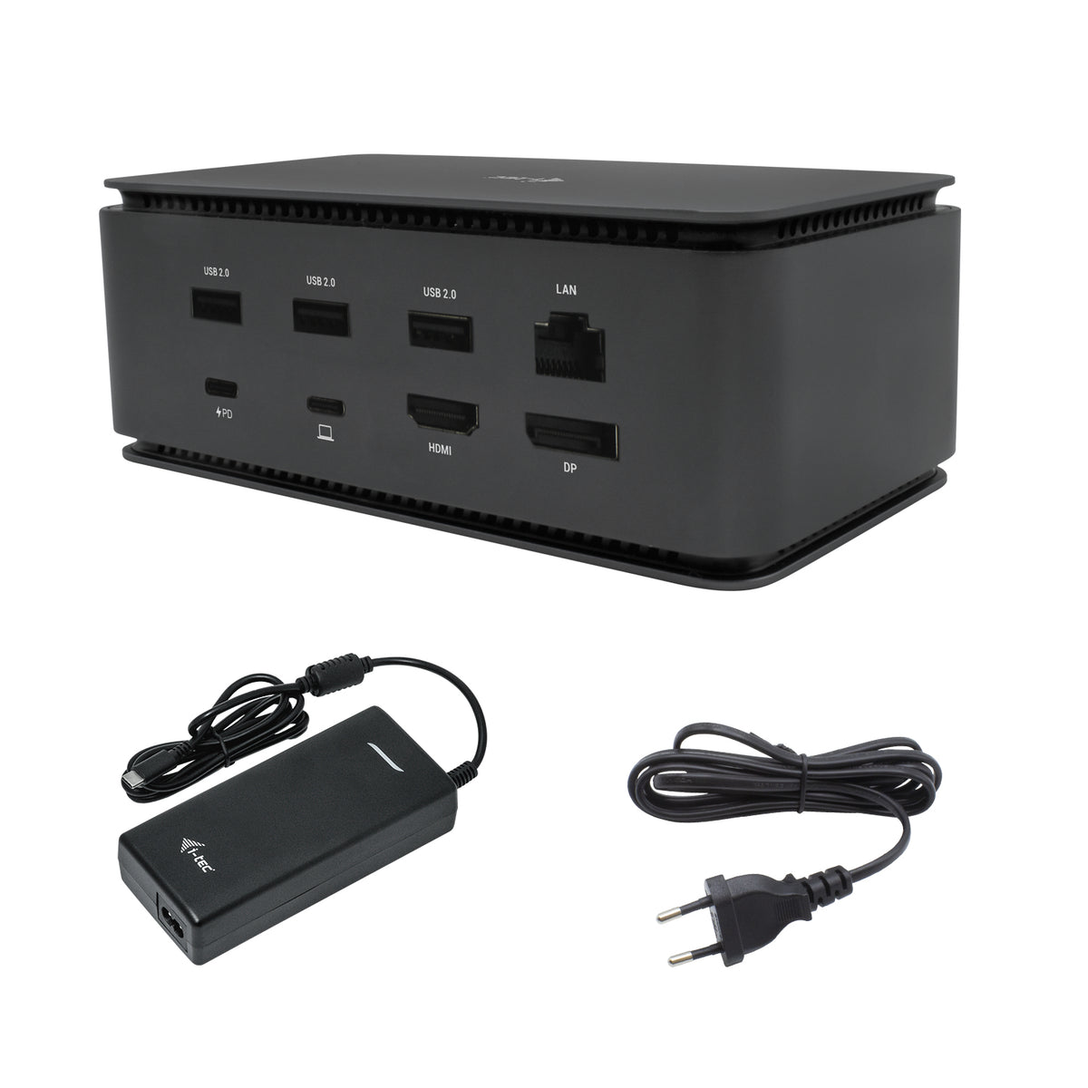 Metal USB4 Docking station Dual 4K HDMI DP with Power Delivery 80 W + Universal Charger 100 W