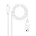 Cable USB 3.1, Gen2 10 Gbps 3A, tipo USB-C/M-A/M, Blanco, 1.5 m