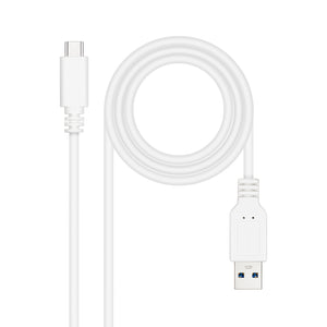 Cable USB 3.1, Gen2 10 Gbps 3A, tipo USB-C/M-A/M, Blanco, 1.5 m