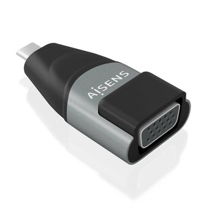 Adaptador Conversor Aluminio USB-C a VGA, USB-C/M-HDB15/H, Gris