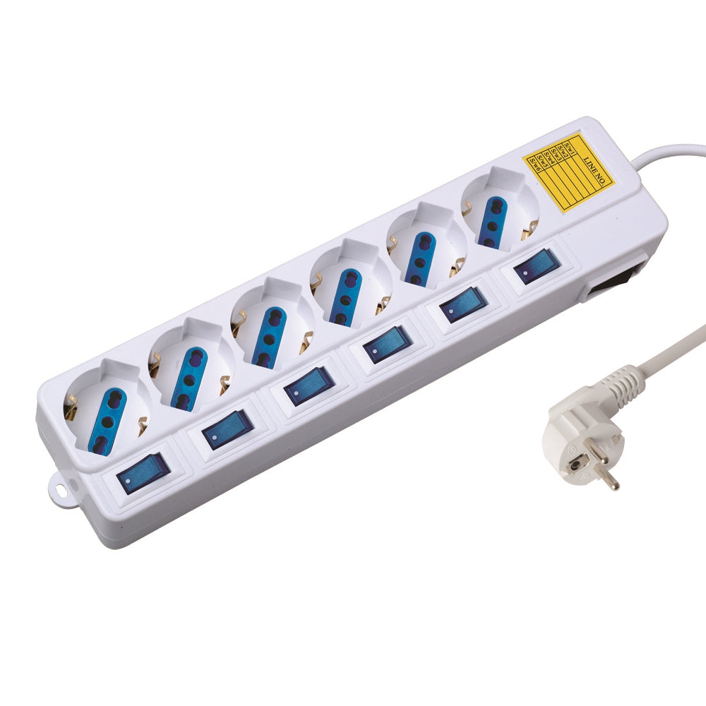 EW3932 limitador de tensión Blanco 6 salidas AC 1,5 m