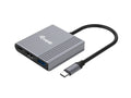 Adaptador 3 en 1 USB-C a HDMI / USB-A / USB PD, 4K/60Hz, 100W USB PD