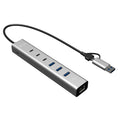 USB-C/USB-A Metal HUB 6 port (3x USB-C, 3x USB-A), LAN, Power Delivery 85W