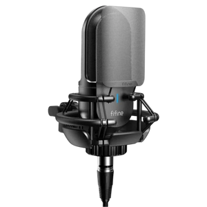 Fifine K726 Micrófono XLR Negro para Grabación y Transmisión en PC
