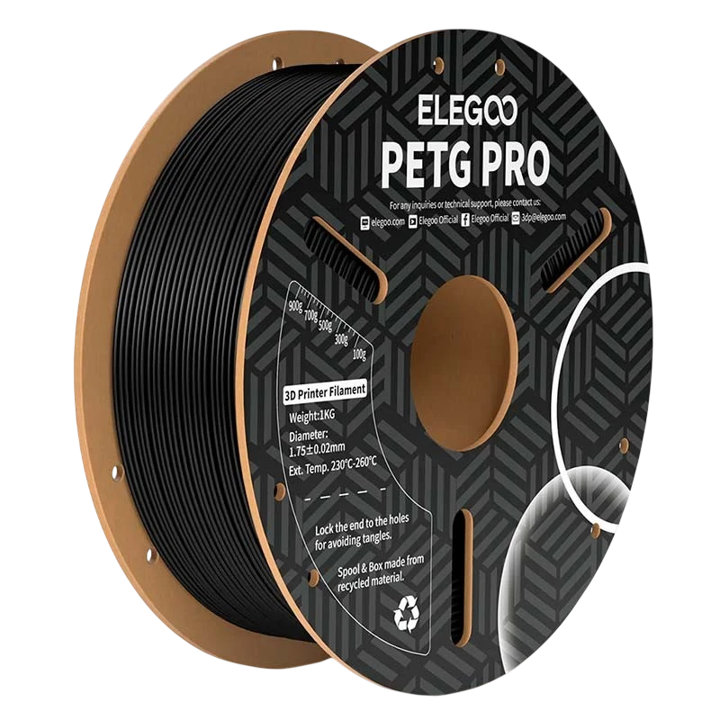 ELEGOO PETG Pro Negro para Impresoras 3D FDM - Filamento 1.75mm Bobina de 1kg