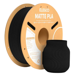 ELEGOO PLA MATTE Negro Mate para Impresoras 3D FDM - Filamento 1.75mm Bobina de 1kg