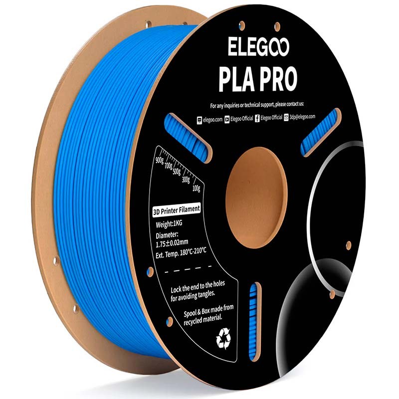 ELEGOO PLA PRO Azul Claro para Impresoras 3D FDM - Filamento 1.75mm Bobina de 1kg