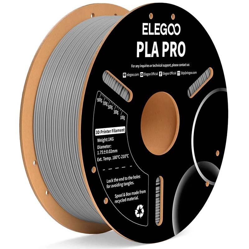 ELEGOO PLA PRO Gris para Impresoras 3D FDM - Filamento 1.75mm Bobina de 1kg