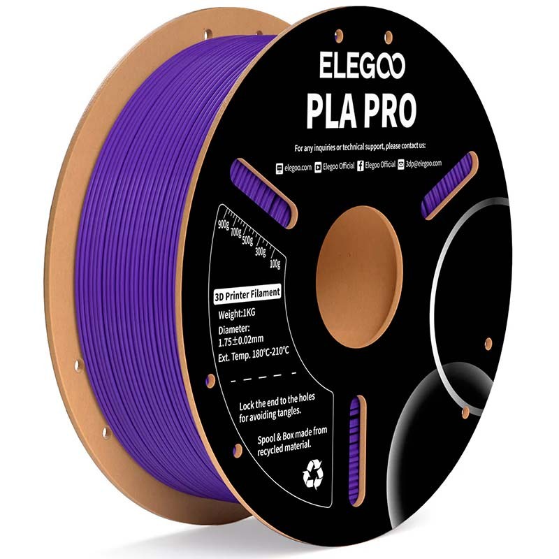 ELEGOO PLA PRO Morado para Impresoras 3D FDM - Filamento 1.75mm Bobina de 1kg