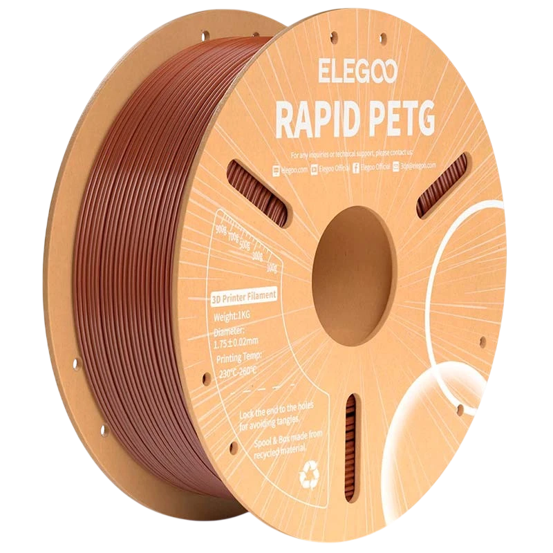 ELEGOO Rapid PETG Marrón para Impresoras 3D FDM - Filamento 1.75mm Bobina de 1kg