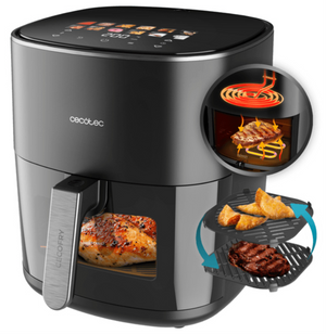 Cecotec Cecofry&Grill Duoheat 6500 Sencillo 6,5 L Independiente 2200 W Freidora de aire caliente Negro