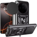 Funda Armadura Militar para Oppo Find X8 5G con Protección de Cámara y Anillo Negro