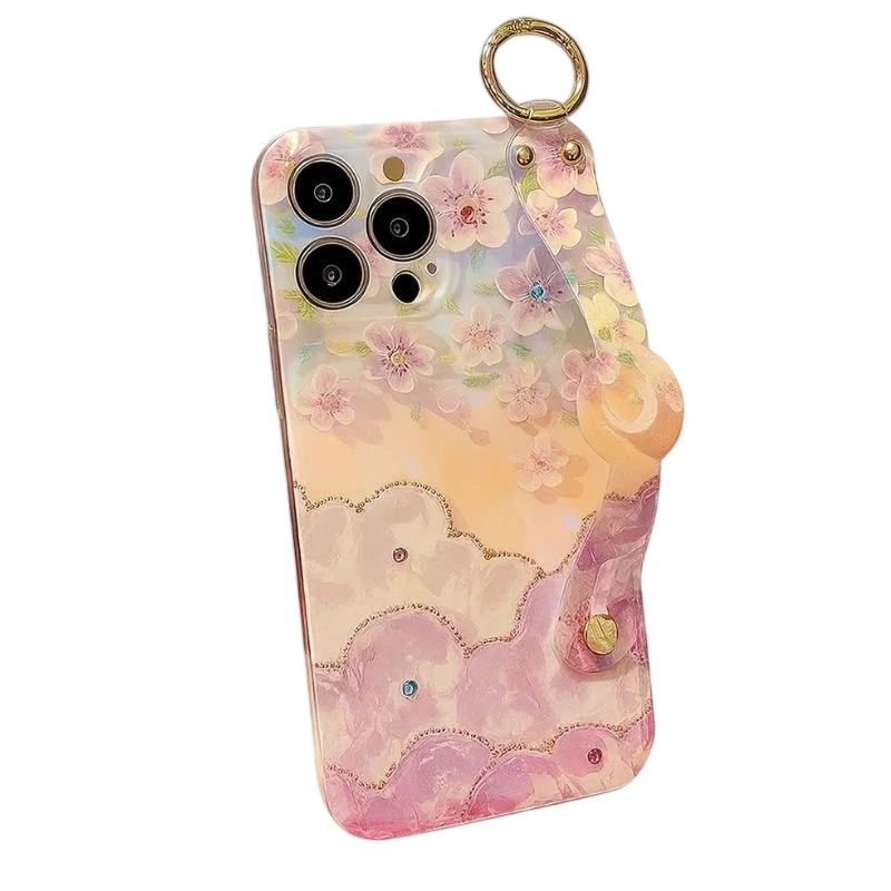 Funda Aurora Floral y Mariposas con Pulsera iPhone 16