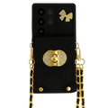 Funda Cartera Cadenas Colgantes Coquette Samsung Galaxy A56, Negro