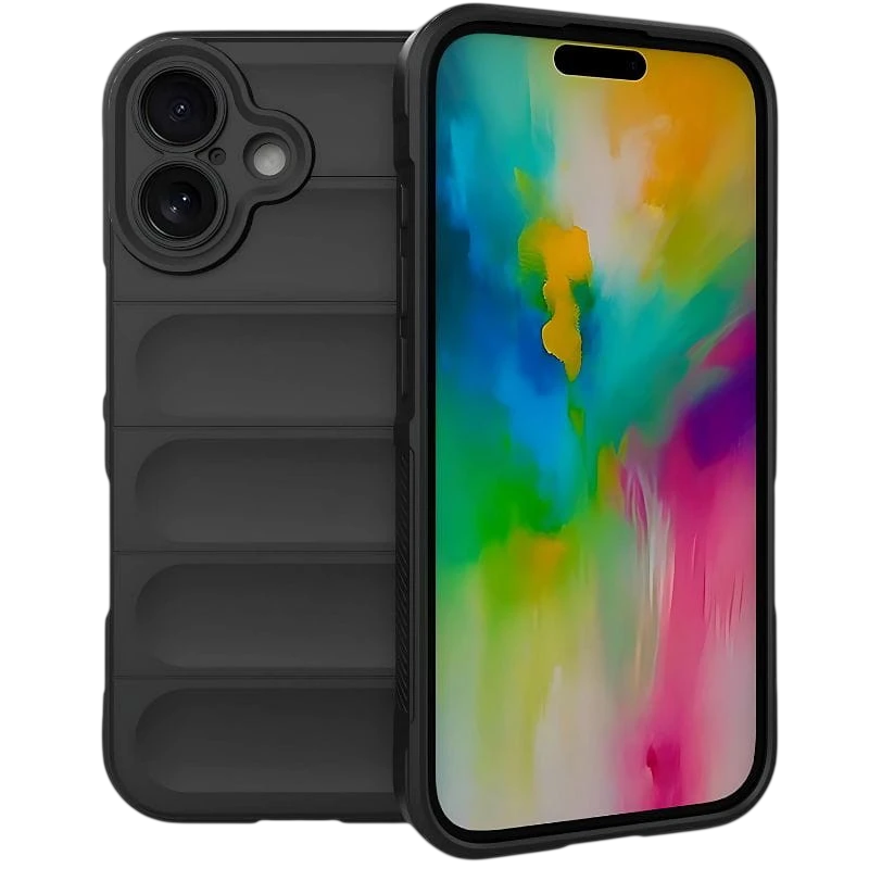 Funda de silicona Wave iPhone 16 Negro