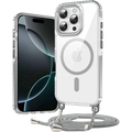 Funda Magnética con Colgante Desmontable para iPhone 16 Pro Max Plata