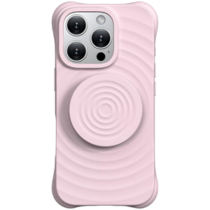 Funda  magnética de silicona ondulada con soporte MagSafe iPhone 16 Pro Max Rosa