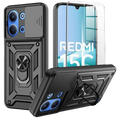 Funda Armadura Militar Magnética para Xiaomi Redmi 15C 4G/5G con Protección de Cámara y Anillo Soporte