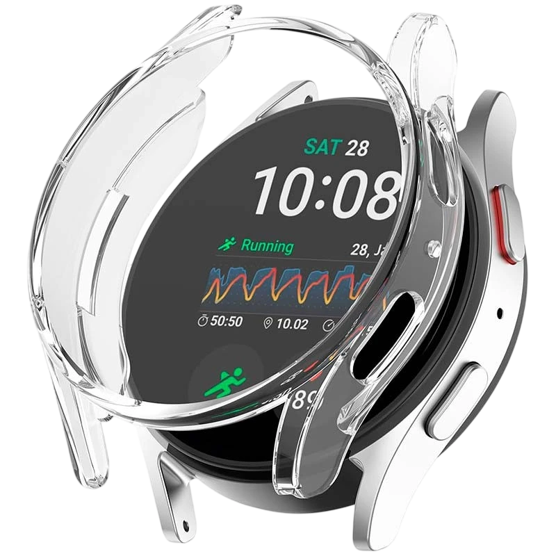 Funda PC + Cristal Templado Samsung Galaxy Watch7 44mm Transparente