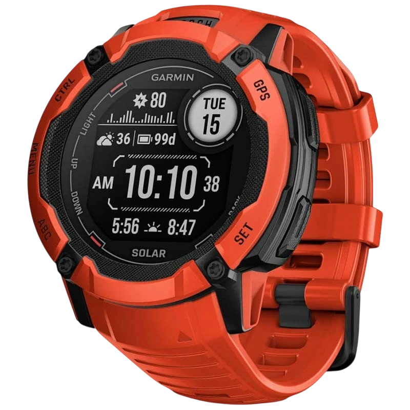 Garmin Instinct 2X Solar 50mm Rojo - Reloj inteligente con GPS