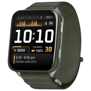Garmin Venu X1 Caja de titanio Correa de nailon ComfortFit Verde