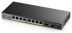 Zyxel GS1100-10HP v2 No administrado Gigabit Ethernet (10/100/1000) Energía sobre Ethernet (PoE) Negro
