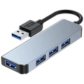 Hub USB BYL-2013U 4 en 1 USB-A/USB 3.0+USB 2.0 Gris