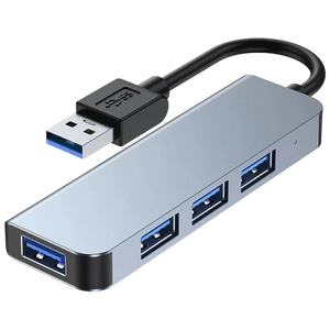Hub USB BYL-2013U 4 en 1 USB-A/USB 3.0+USB 2.0 Gris