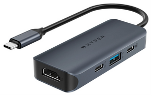 HYPER HD4001GL hub de interfaz USB 3.2 Gen 1 (3.1 Gen 1) Type-C 10000 Mbit/s Azul, Gris