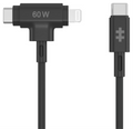 HYPER HyperJuice cable USB USB 2.0 1,5 m USB C USB C/Lightning 60 W Negro