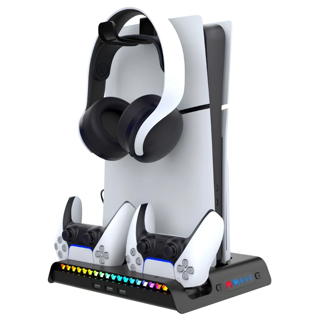 iPega P5S006H Multifunctional Charging RGB Stand with Cooling for PS5 Slim Black