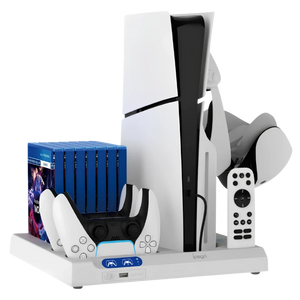 iPega P5S028 All-in-One Charging Stand with Cooling for PS5/PS5 Slim/PS5 Pro White
