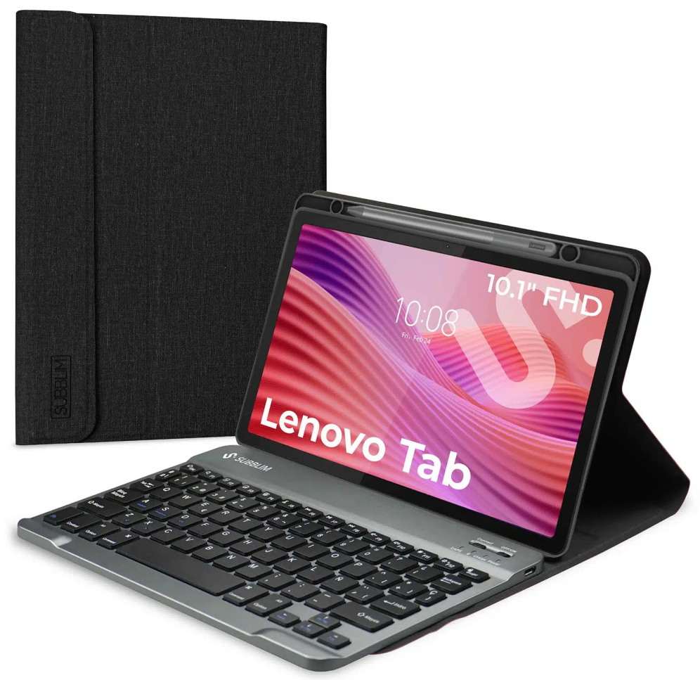 SUBBLIM Funda Tablet Keytab Pro BT Compatible con Lenovo Tab 2025 Negro Teclado BT Bater