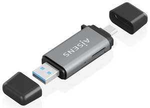 AISENS ASCR-2AC11-GR lector de tarjeta USB 3.2 Gen 1 (3.1 Gen 1) Type-A/Type-C
