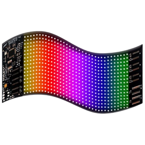 Pantalla de matriz LED RGB flexible para coche 16 x 32 con aplicación Bluetooth Negro