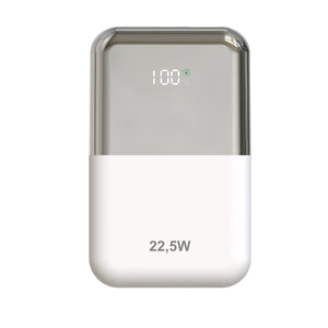 POWER BANK 10000mAh 22.5W BLANCO/PLATA LEOTEC