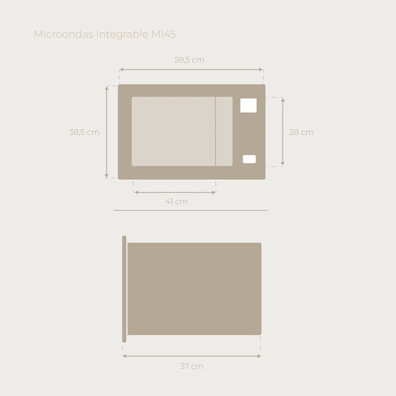 Microondas integrable EVVO Mi45 Glass Black