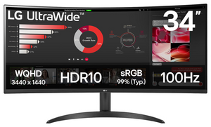 LG 34WR50QK-B pantalla para PC 86,4 cm (34") 3440 x 1440 Pixeles Wide Quad HD Negro
