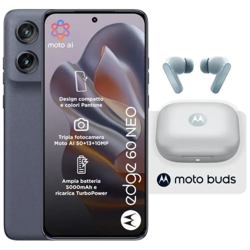 Motorola Edge 60 Neo 5G 8GB/256GB Azul Grisaille + Auriculares Moto Buds