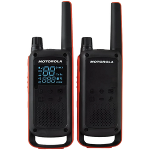 Motorola Talkabout T82 Two-Way Negro/ Naranja Pack de 2 – Walkie Talkie 16 canales