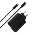 Motorola TurboPower 125W Carga rápida Negro - Cargador dual USB Tipo C con cable de 2 m