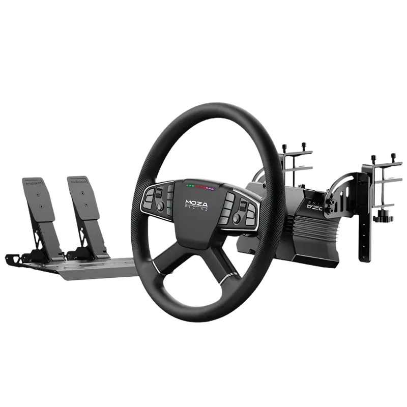Moza R5 Trucking Bundle PC - Volante de Simulación  con base directa de 5nm + Pedales