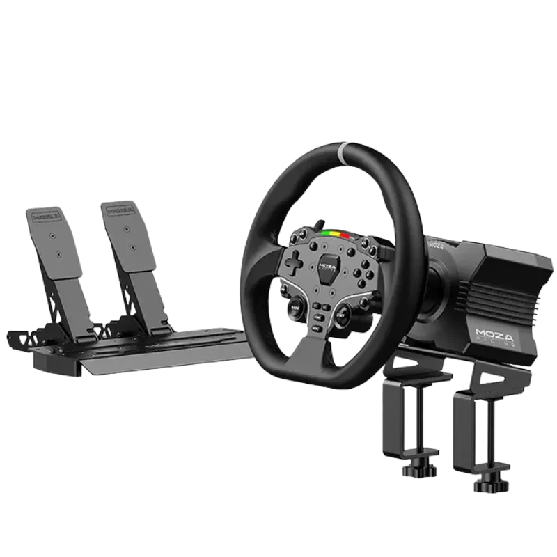 Moza R5 Racing Bundle PC - Volante de Simulación  con base directa de 5nm + Pedales