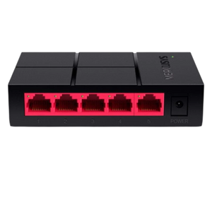 Mercusys MS105G 5 Puertos Gigabit 10 Gbps Plug & Play Negro / Rojo