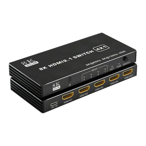 Conmutador Switch HDMI 2.1 4 Puertos 4x1 Negro