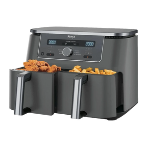 Ninja Dz400eu Freidora Doble 9,5 L Independiente 2470 W Freidora De Aire Caliente Gris