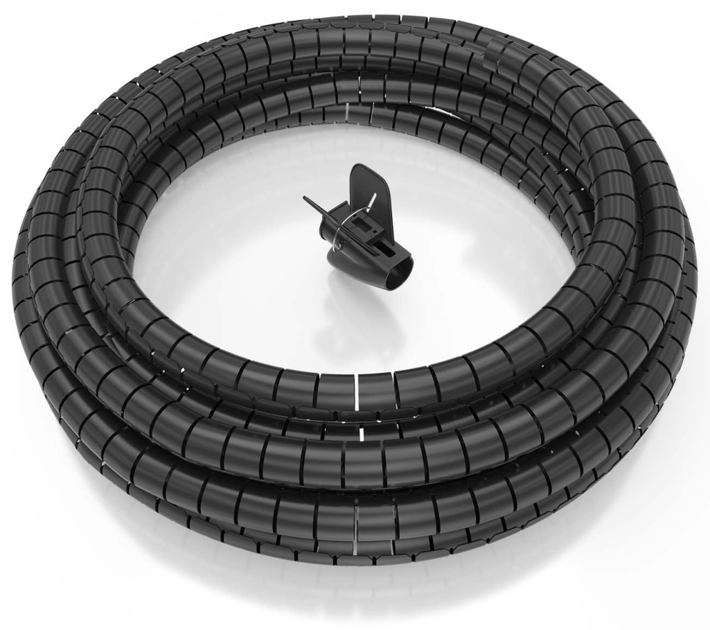 AISENS Organizador de cable en espiral 25mm, Negro, 10.0m