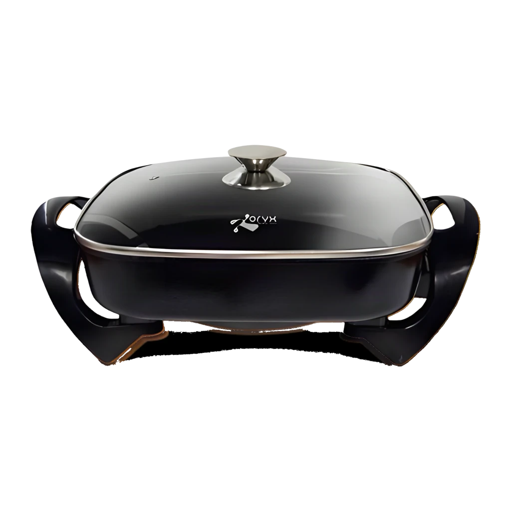 ORYX OLLA ELÉCTRICA CUADRADA, Potencia 1500W, Doble resistencia