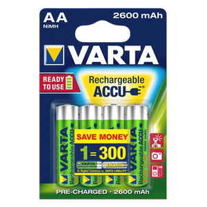 Pack 4x Pilas Recargables Varta AA ACCU Power 2600 mAh NiMH